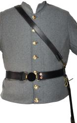 A Good Antique Civil War - Plains Indian War Period Federal Officer's  Leather Waist Belt with Eagle & Wreath Brass Buckle