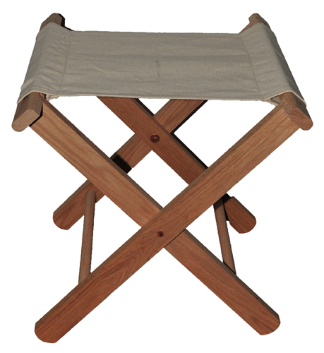 Camp Stool Oak Canvas   StoolFoldingSide SM 